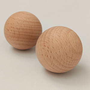 Boules rondes en bois, boules rondes en bois dur naturel non finies, boules lisses en hêtre, pour l'artisanat et le bricolage - Product Image 5