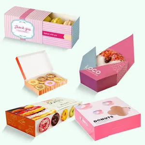 Индивидуальная печать, картонная коробка для печенья, торта, пончиков, цветная упаковка для еды