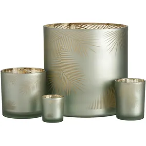 Groothandel Decoratieve Kaarshouder Bruiloft Theelichtje Ronde Glazen Kaars Cup Set