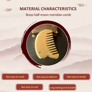 مشط تدليك نحاسي قابل للتخصيص Gua Sha Meridian علاج نقاط الوخز في فروة الرأس والجسم بالكامل - Product Image 3
