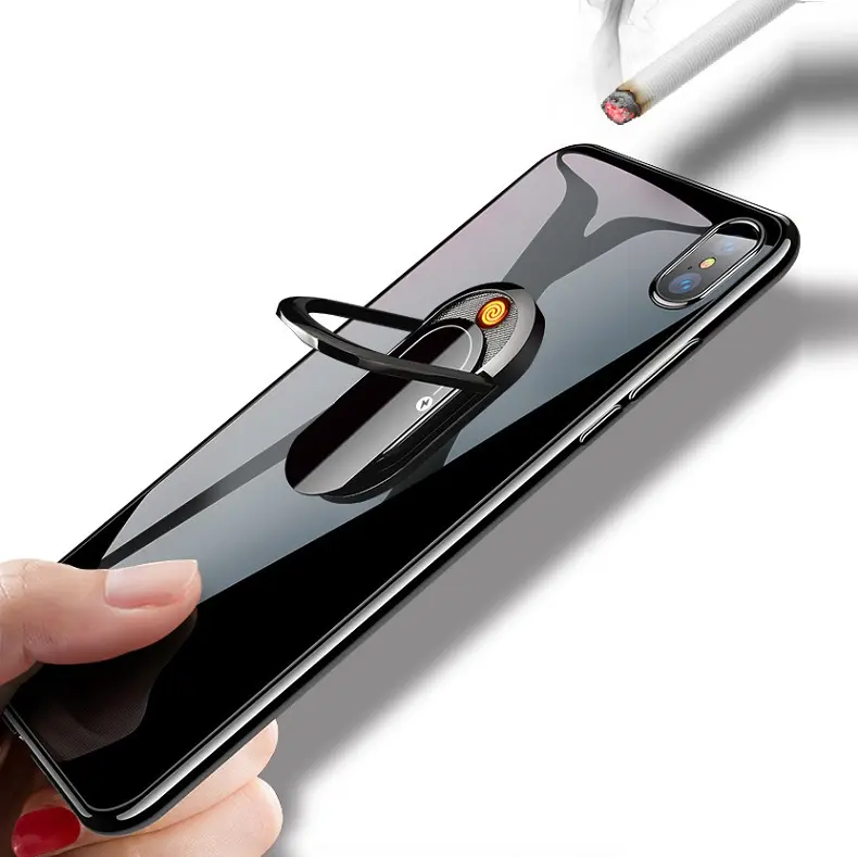 Высококачественный usb-зажигалка для сотового телефона, кольцевой держатель с поворотом на 360 градусов, зажигалка для телефона