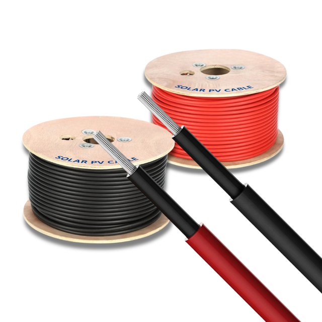 Wholesale 1*6mm2 Solid XLPE Insulated UV Solar Cable Copper DC 1500V AC 1000V Waterproof