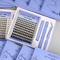 Precio de fábrica: Kit de extensiones de pestañas DIY hechas a mano con curvatura C y D, extensiones de pestañas al por mayor, segmentos de racimo para autoinjerto DIY