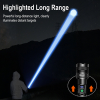 Lampe torche militaire en alliage d'aluminium 20W à faisceau longue portée, rechargeable par USB, avec mise au point réglable pour usage de sécurité - Certifiée IPX4
