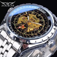Modische Luxus Casual Skelett Jaragar Herrenuhr mit Großem Zifferblatt Automatische Mechanische Uhr im Auffälligen Stil Herren-Armbanduhr