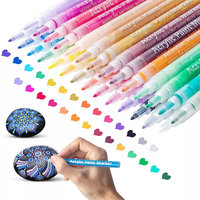 Ensemble de stylos marqueurs d'art 24 couleurs non toxiques non effaçables Vente directe d'usine Tube de stylo acrylique transparent pour peinture d'art couleur