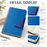 Carnet en cuir PU personnalisé A5 avec fermeture magnétique, couverture rigide, logo personnalisé, ligné, pour cadeaux de bureau