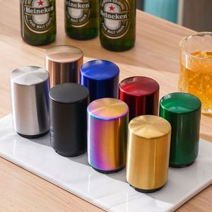 Ouvre-bouteille manuel écologique en acier inoxydable de type presse avec tire-bouchon pour bars et KTV, design de logo créatif - Product Image 5