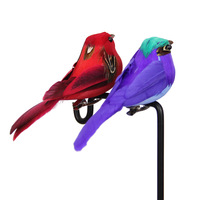 Petit oiseau artificiel en plumes réalistes, style forêt, pour décoration de jardin et d'horticulture, artisanat fait main en PVC, fausse oiseauïne pastorale de campagne