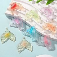 Breloques en plastique à paillettes, queue de sirène, pour collier, bracelet, pendentif, accessoires de bijoux DIY