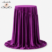 Nappes de cocktail rondes ANNIELU en velours hollandais vert olive à volants, nappes personnalisées pour événements, mariages et décorations de fêtes