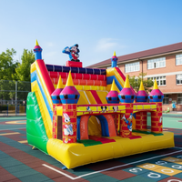 Château gonflable en PVC à thème de dessin animé pour usage domestique avec toboggan intégré, idéal pour la location, structure de saut pour enfants 4x6m, capacité 500KG, installation facile