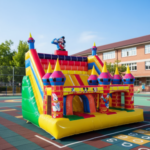 Château gonflable <span class=keywords><strong>Mickey</strong></span> en PVC pour usage domestique avec toboggan intégré, idéal pour la location, structure <span class=keywords><strong>de</strong></span> saut pour adultes 4x6m, 20 personnes, installation facile - Product Image 2