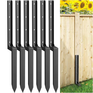 Lot de 6 supports d'ancrage en béton 34 po Base d'ancrage de poteau de clôture Ancres en acier pour clôture en <span class=keywords><strong>bois</strong></span> Garde-corps Pergola Porche - Product Image 6