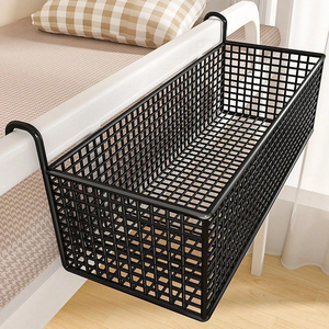 Student Bedside <b>Storage</b> <b>Basket</b> Rectangle Stainless Steel Hanging For Dormitory With Handle - Product Image 1