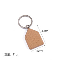 Cadeaux de bricolage personnalisés porte-clés faits à la main porte-clés en bois avec anneau fendu