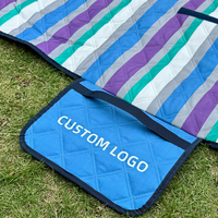 Couverture de pique-nique pliable de haute qualité avec impression de logo personnalisé, portable, pour le voyage, le camping, imperméable, OEM ODM, toutes saisons