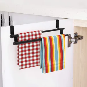 Stainless Steel Expandable Cupboard Doors Towel Hanger Over The Door Towel Rack