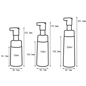 Bouteille vide en PET blanc pour mousse, 100ml, 150ml, 200ml, pour nettoyant <span class=keywords><strong>visage</strong></span>, avec couvercle, vente en gros - Product Image 2