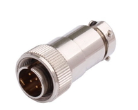 Câble électrique automobile circulaire M12 connecteur 4 broches adaptateur en alliage de Zinc mâle à femelle nickelage GX12 thermo plastique