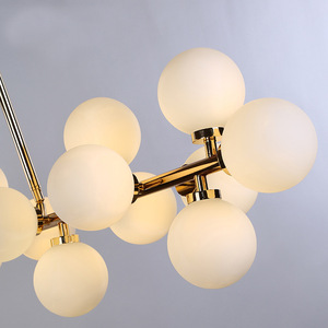 Nordique moderne hôtel éclairage <span class=keywords><strong>laiton</strong></span> cuivre lustre lampe blanc verre <span class=keywords><strong>boule</strong></span> led <span class=keywords><strong>suspension</strong></span> - Product Image 4