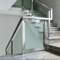 Kalaishi Schwerlast-Glasbalustrade U-Profilpfosten Aluminium-Glas-Treppengeländerhalterung Balkongeländer Balustraden für Villen