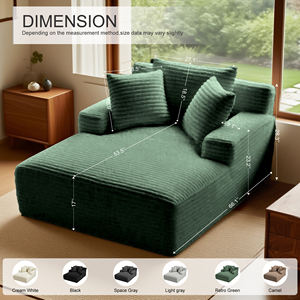 Set Sofa Sofa korduroi tiga kursi Modular kualitas tinggi lapis kain bergaris tebal Amerika kustom untuk apartemen - Product Image 6