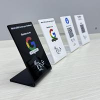 Support NFC en acrylique personnalisé avec code QR pour avis Google, affichage NFC sans contact pour scanner les avis Google, support de menu UV 13,56 MHz
