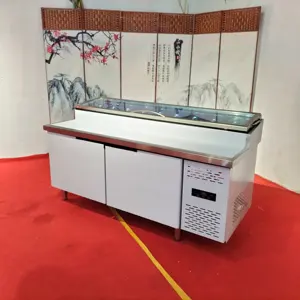 Factory price 201/304 Stainless Steel Commercial Worktop Freezer Air-Cooled Workbench Horizontal Under Counter Refrigerator