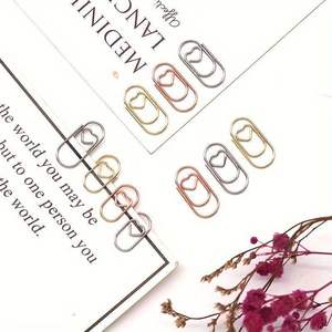 คลิปหนีบกระดาษรูปหัวใจ 50 มม. โลหะสีทอง สีเงิน สีโรสโกลด์ มินิคลิปเครื่องเขียนสำหรับใช้ในสำนักงานและโรงเรียน - Product Image 1