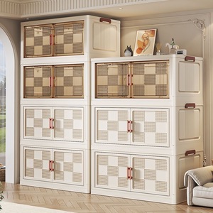 Armario de Almacenamiento Modular de Plástico, Organizador Apilable con Puertas y Ruedas, para Guarderí<span class=keywords><strong>a</strong></span>, Juguetes, Ropa de Bebés y Niños, Venta al Por Mayor - Product Image 3