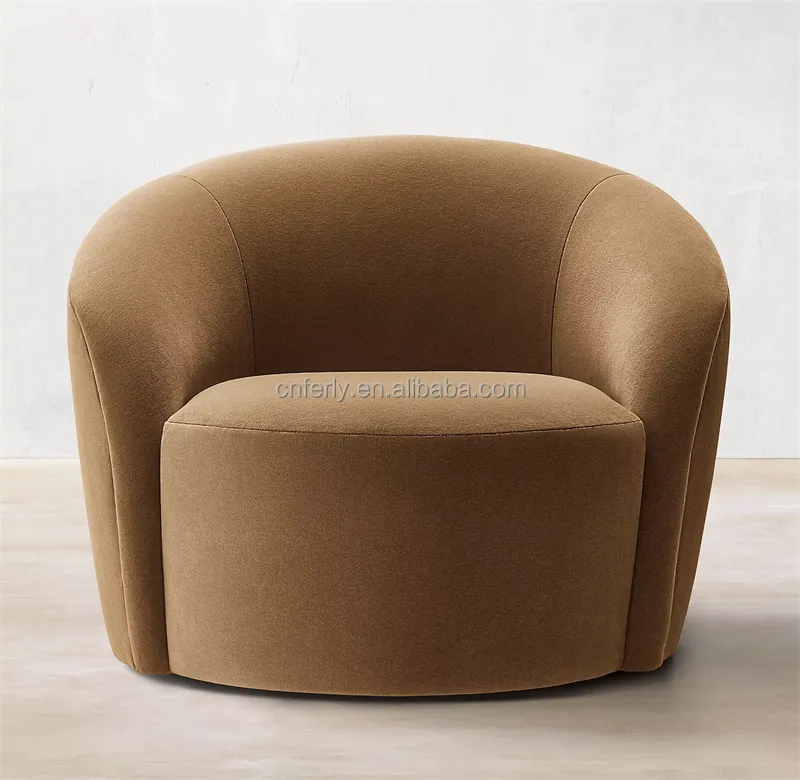 Muebles minimalistas de lujo para el hogar, sillas giratorias de tela de estilo americano para sala de estar