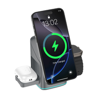 15W 3-en-1 support de charge magnétique rapide sans fil support pratique rotatif iPhone IWatch pour AirPods écouteurs accessoire