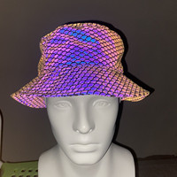Cappelli a Secchiello LED Personalizzati per Esterni, All'Ingrosso, di Lusso, alla Moda, Olografici, Casual, da Festa, Colorati e Riflettenti