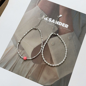 S925 Sterling <b>Silver</b> <b>Beaded</b> Bracelet Pearl Women's Everyday Wear Fashion Jewelry Instagram Style - Product Image 3