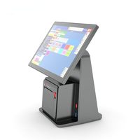Machine de paiement de restaurant à écran tactile de terminal de point de vente Windows tout-en-un de 14.1 pouces avec imprimante intégrée et caisse enregistreuse