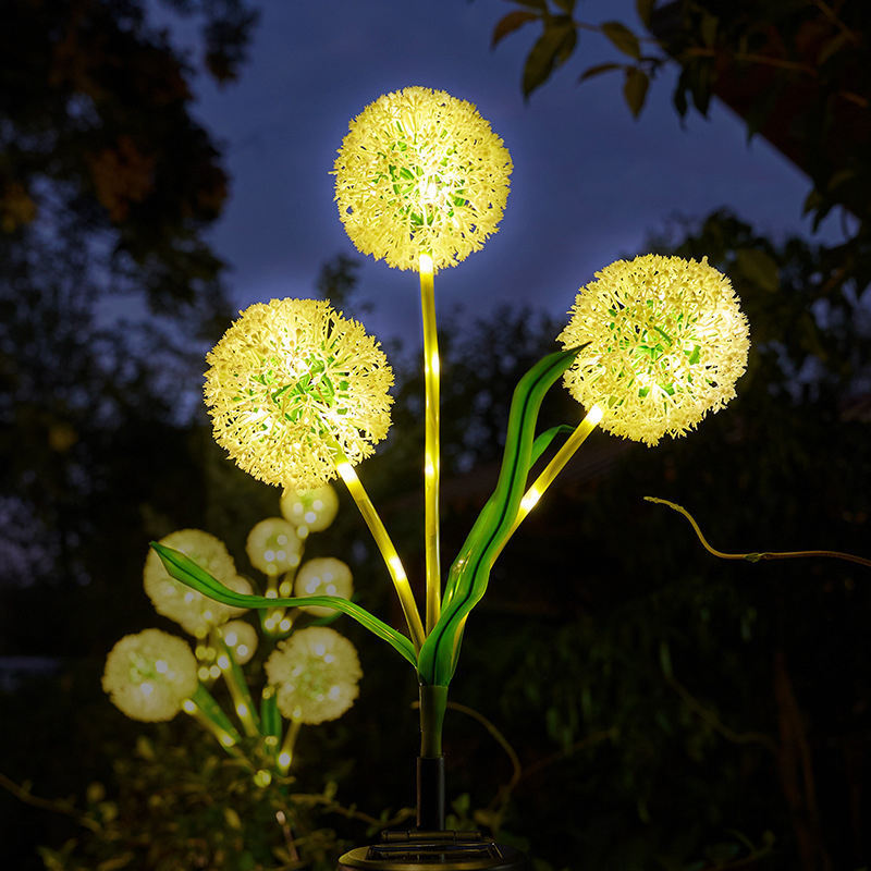 Solar Led Dandelion Lamp Ip65 Waterproof Outdoor Garden Lawn Yard Stake Ball Fairy Decor LandscapeChristmas Wedding Party Rgb