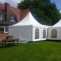 Carpa de Fiesta Tipo Pagoda Impermeable para Exteriores de 3m/4m/5m/6m, Gazebo con Estructura de Aluminio Resistente para Eventos Comerciales y Ferias