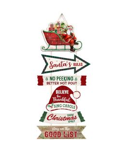 ป้ายไม้แขวนผนังงานฝีมือสไตล์วินเทจลายพื้นบ้านสำหรับคริสต์มาส ขนาด 35x57.5x0.6 ซม. เชือกเป็นมิตรกับสิ่งแวดล้อม ตกแต่งบ้าน ขายดี - Product Image 4
