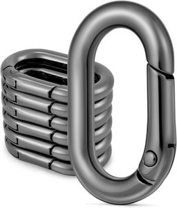 Pcs Metal Spring Oval Rings Round Carabiner <b>Key</b> Ring Clip For Keychain Buckle <b>Purse</b> Hardware DIY Crafts Gunmetal Inch - Product Image 1