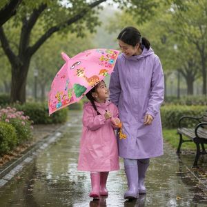 Nouvelle Arrivée Parapluie Droit pour Enfants avec Logo, Motif Girafe Zoo Multicolore 8 Baleines, Promotion en Gros - Product Image 2
