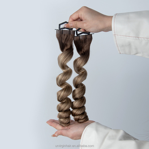 Nastro a doppio nastro disegnato <span class=keywords><strong>extension</strong></span> <span class=keywords><strong>capelli</strong></span> lunghi 14 "-30" Raw Russian Body Wave molto appiccicoso nastro di colla americana nelle estensioni 100 <span class=keywords><strong>capelli</strong></span> umani - Product Image 4