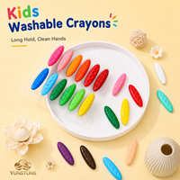 Crayons en plastique pour enfants, 12/24/36 couleurs, en forme d'arachide, ne salissent pas les mains, lavables, pour corriger la posture des mains lors de la peinture et du gribouillage