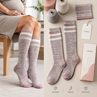 Chaussettes de compression graduées pour mollets, confort maternité, en fil mélangé, avec logo, format pack, échantillon, avis