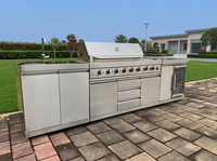 JOYEDA Black Barbecue Foshan Camping Modern Cabinet di Kitchen Grill Aluminium Garden Egg Modular Outdoor Kitchens