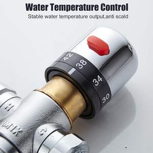 Válvula mezcladora termostática con núcleo de latón G12 de 4 puntos, mezclador de agua fría y caliente solar para grifo de cocina y baño - Product Image 3