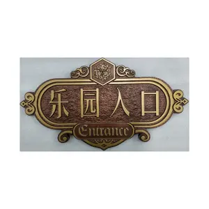 XXSIGN Fabricante atacado personalizado para exterior em alumínio em relevo vintage gramado escovado para jardim carta com logotipo em Braille