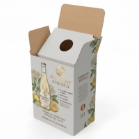 Boîte en carton ondulé pliable robuste avec insert, personnalisable en couleur, avec logo, pour l'emballage de bouteilles de vin et de boissons
