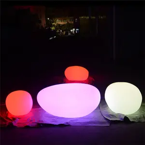 Waterproof Illuminated Led Stone Solar Charging Rechargeable Glowing Juggling Outdoor Garden Lawn Decorative Stone LED Lamp