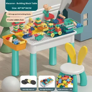 Çok fonksiyonlu büyük parçacık yapı taşı masa için 4-6 yaş erkek kız eğitim erken öğrenme oyunu yapılan plastik - Product Image 6